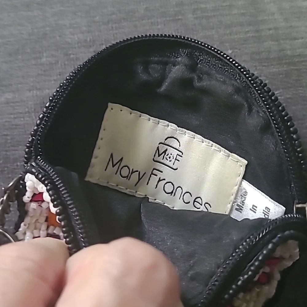 Mary Frances "Bone To Pick" Sugar Skull Beaded Coin Purse and Key Fob NWOT - Picture 3 of 5